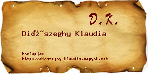 Diószeghy Klaudia névjegykártya