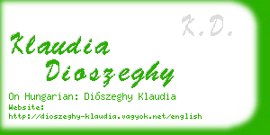 klaudia dioszeghy business card